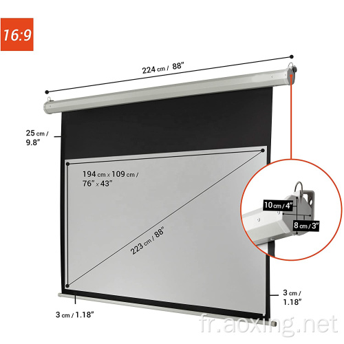 200x113cm plafond de plafond film projecteur écrans électriques